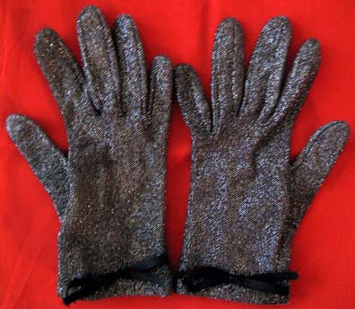 Black sparkly gloves