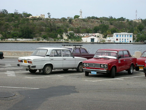 Image 3 Old American car the mating Ladas and a statue of Christ across 