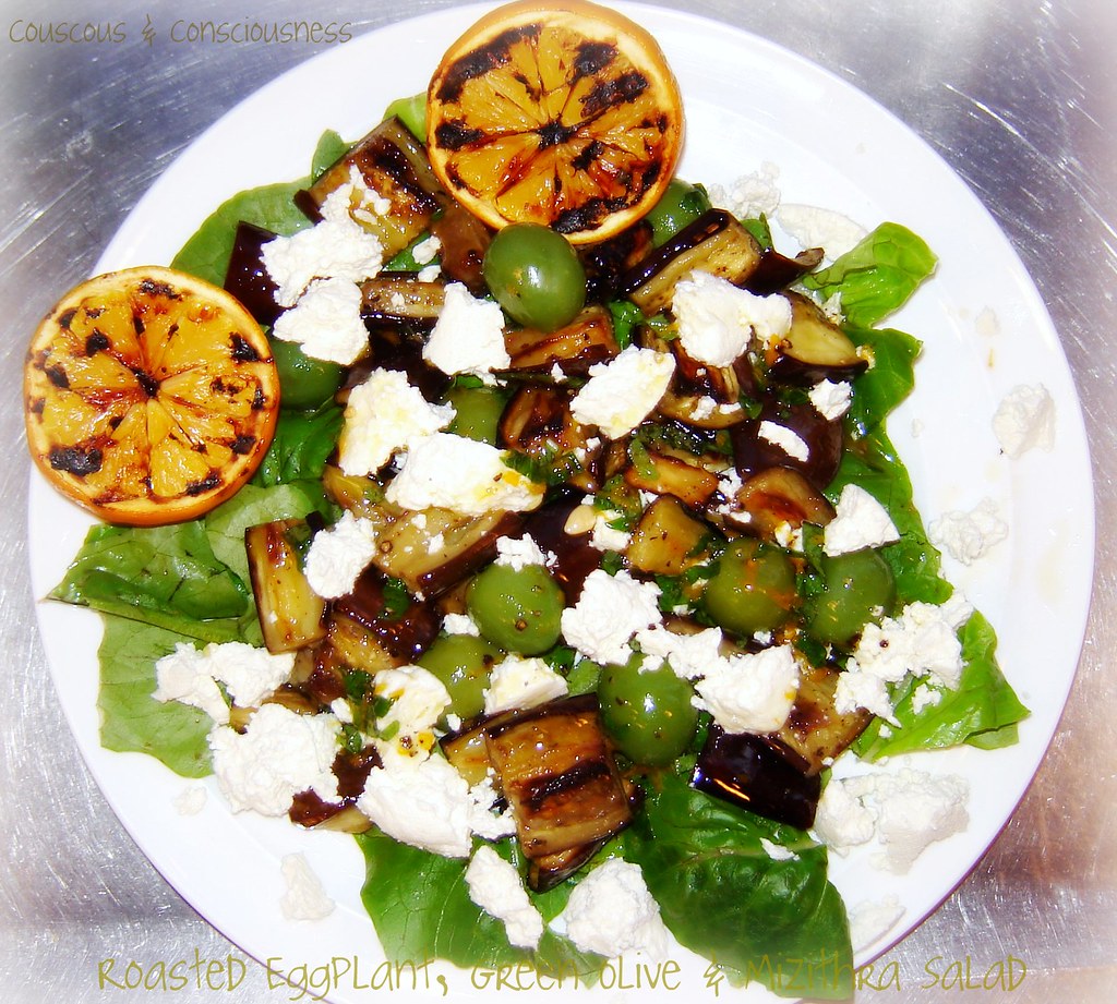 Roasted Eggplant, Green Olive & Mizithra Salad 2, edited