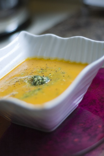 carrot soup with dill pesto