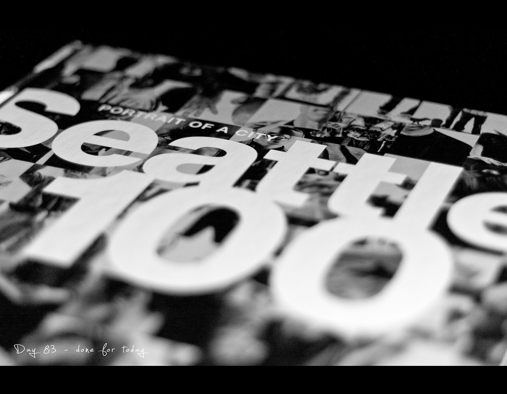 Day 83, Project 365, Bokeh, 083/365, project365, Chase Jarvis, Seattle 100, Portrait of a City, Book, Black and White