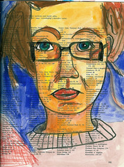 Self portrait using kid's paint made by iHanna