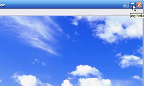VirtualBox - Guest Additions - Windows XP: pulsante ridimensionamento finestra guest