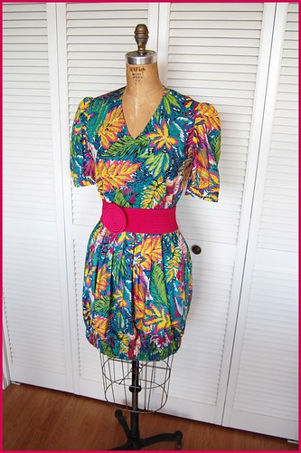 tropical 80s dress