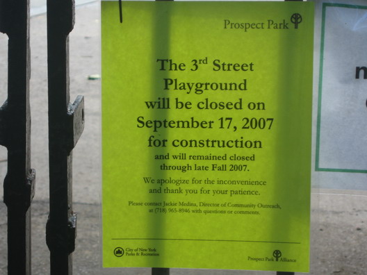 Third Street Playground Sign