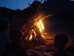 The bonfire at dusk