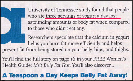 Captured from Woman's Health Free Brochure