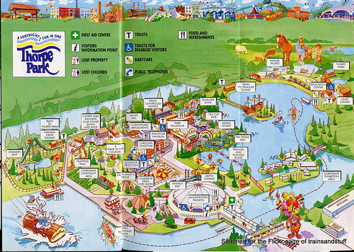 2011 thorpe park map. Thorpe Park leaflet from 1991
