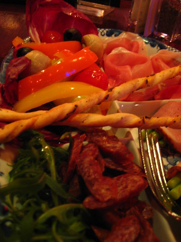 Assorted meat platter with pickled vegetables