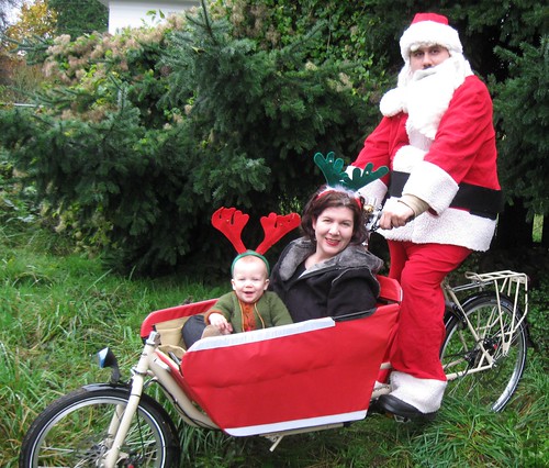Santa rides a ShuttleBug