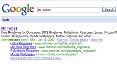Mr.Tones  in Google SERP