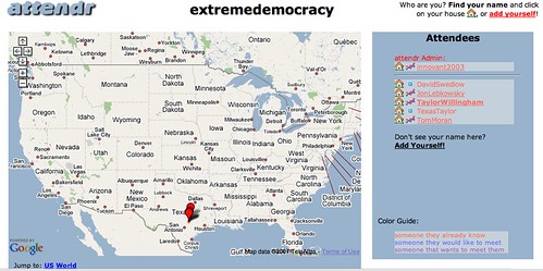 Extreme Democracy Attendr Map