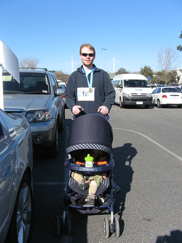 Daddy and Henry after the 5K