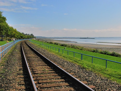 White Rock beach and train tracks