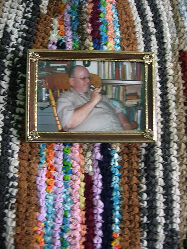 dad with rag rug