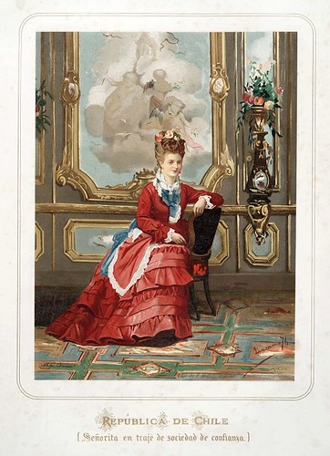 009-Republica de Chile-Señorita en traje de sociedad-Las Mujeres Españolas Portuguesas y Americanas 1876-Miguel Guijarro