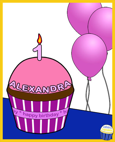 Alexandra's 1st birthday cupcake