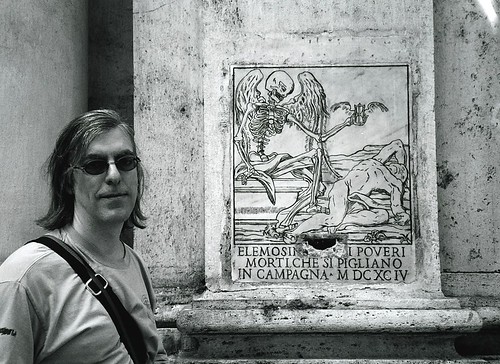 Todd Mecklem in front of the Church of Santa Maria dell'Orazione e delle Morte, Rome