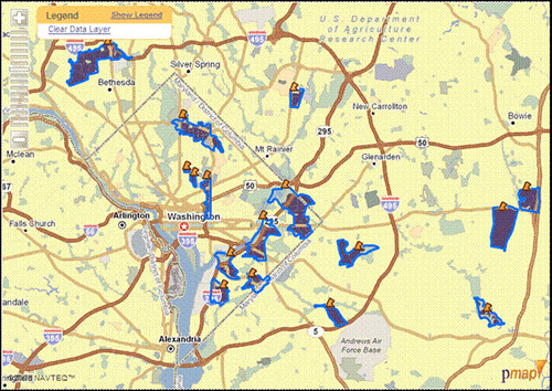 low access areas in Washington DC & suburbs (by: The Reinvestment Fund)
