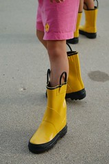 Lovin' the rain boots in July!