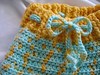 Blue & Yellow/Orange Crocheted Wool Shorties (med/lrg)