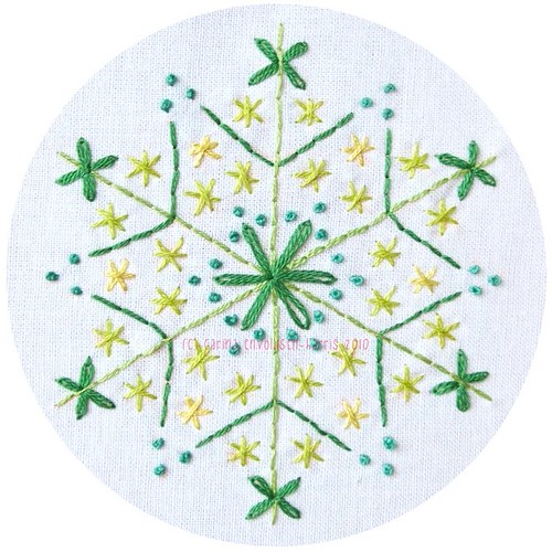Green snowflake pattern
