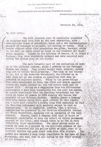 Carta de Hiram Bingham del 28.11.1916 (1)
