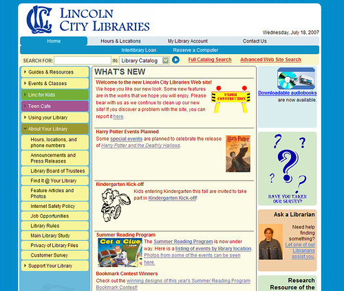Lincoln City Library new page