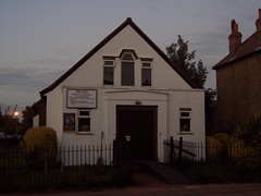 The Hall Evangelical Church,  Beckenham, at night