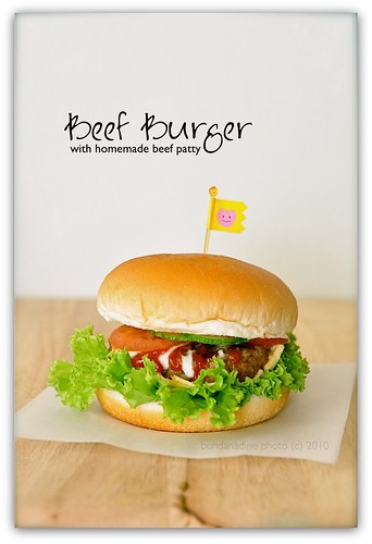Homemade beef burger