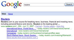Reuters in Google SERP