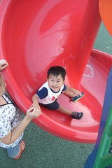 Having fun on the slide