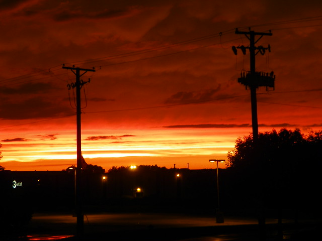 Burning sky sunset in Bridgview