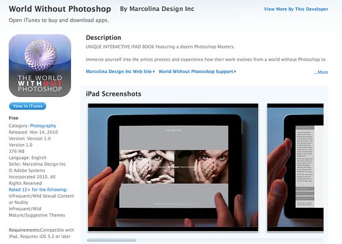 The World Without Photoshop book for iPad released in iTunes Store!