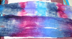 Dried, dyed roving
