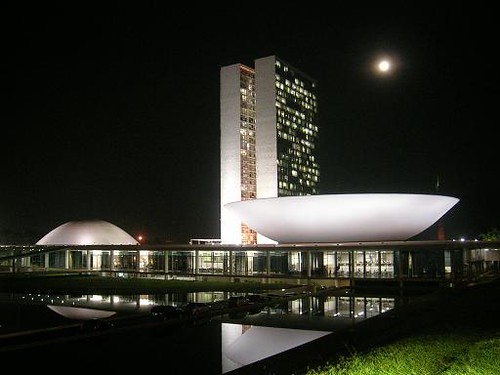 Palacio do Congresso Nacional at night, Brazil