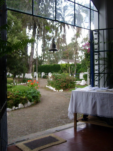 view from inside from lobby of hacienda pinsaqui