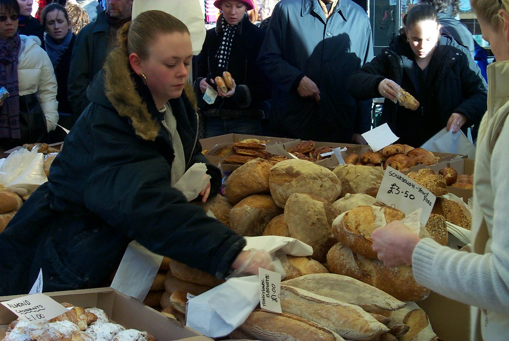 Fresh bread at a Portobello Market, London
