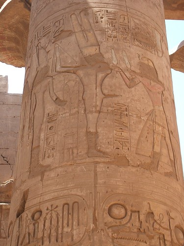 Luxor (Tebe) - tempio di Karnak, particolare dio Min