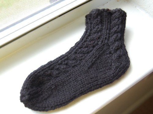 cabled toddler sock