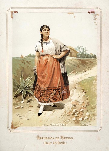016-Republica de Mexico-Mujer del pueblo-Las Mujeres Españolas Portuguesas y Americanas 1876-Miguel Guijarro