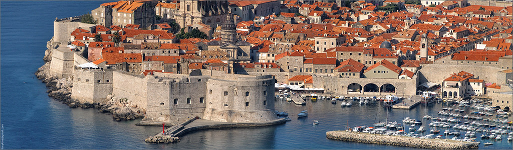 Panorama of Dubrovnik town in Croatia