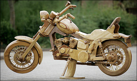 Harley-Davidson made of wood