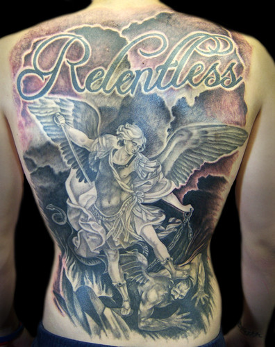 see his awesome tattoo in