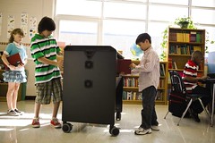 Students using Dell Mobile Computing Cart