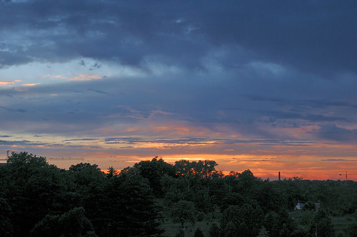 Sunset over Forest Park, in Saint Louis, Missouri, USA