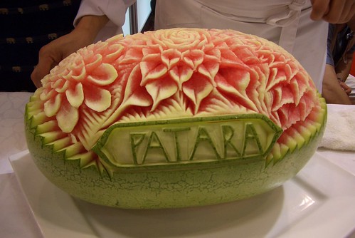 泰國料理的展示西瓜