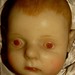 Wax Baby's Head with Red Eyes