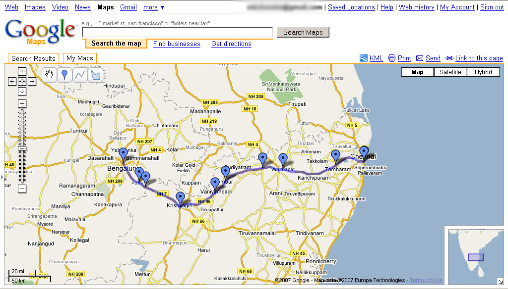 Karnataka Road Map. You can view the google map