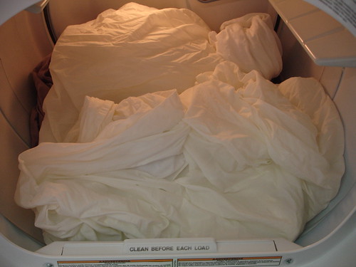 Fluffed Sheets in Dryer